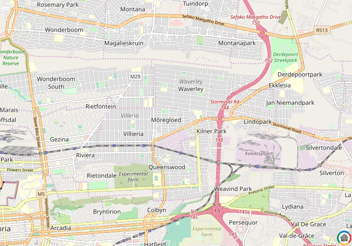 Map location of Moregloed (PTA)